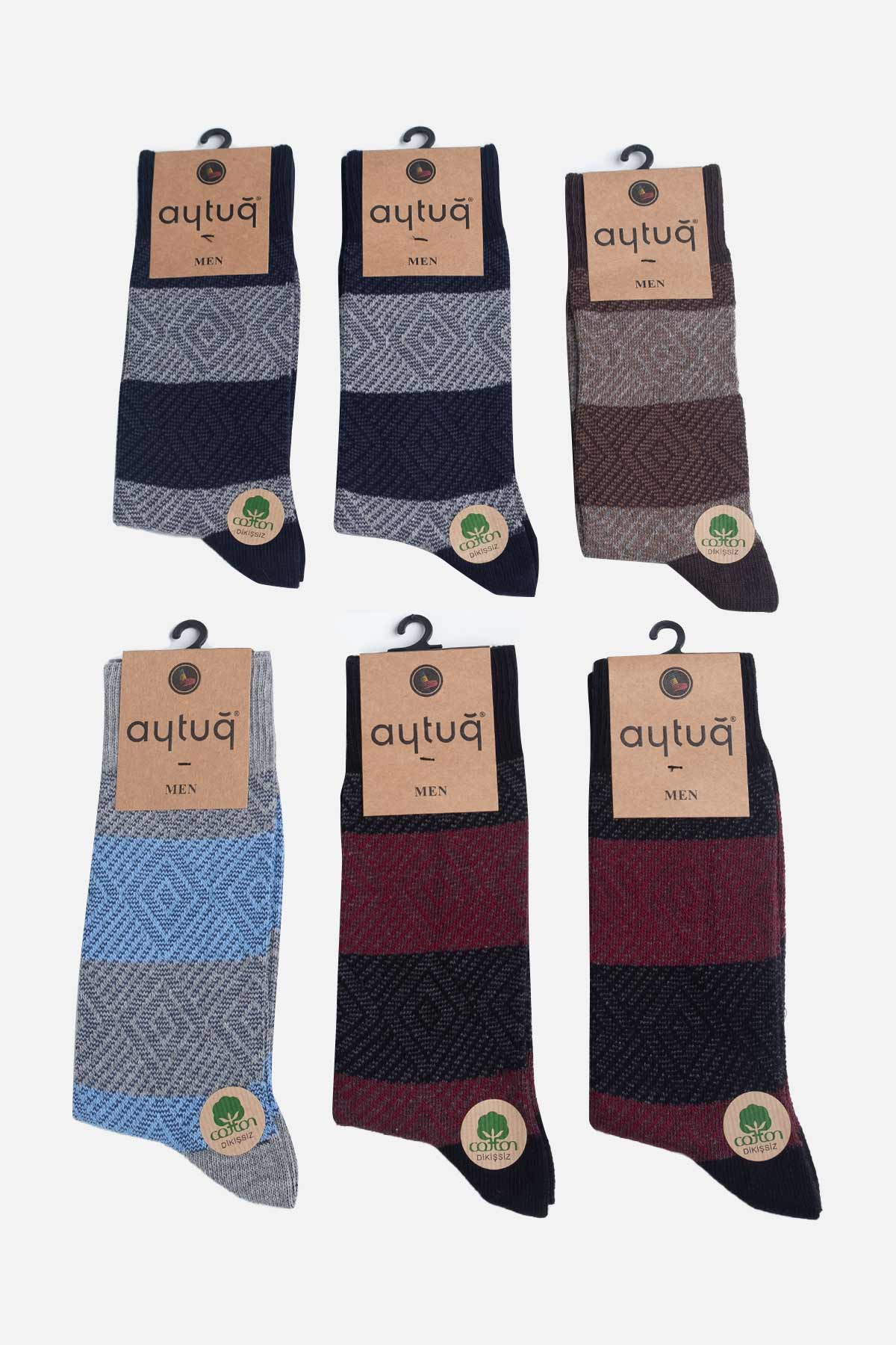 thumbnail image 2 of 6 Or 12 Pairs Men's Black Dress Socks – Focus #9965 Multi-Colors, Size 10-13 2 of 6