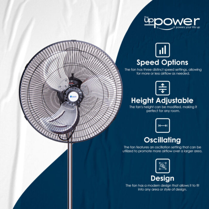 Aura Pedestal Fan AU 3501 18 inches with 3 fan blades